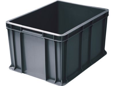 Ящик сплошной 400×300×230 мм, объем 21.6 л., арт.: 703.03.02, серый, код: 19543