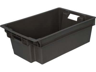 Ящик сплошной 600×400×200 мм, объем 37 л., арт.: 206, чёрный, код: 00990