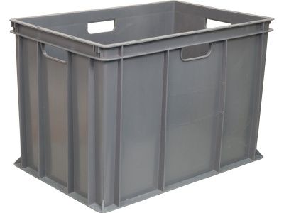 Ящик сплошной 600×400×410 мм, объем 84 л., арт.: 203-2, серый, код: 05540