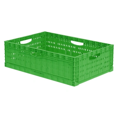 Складной ящик FC-6418 600х400х180 мм салатовый перфорированный