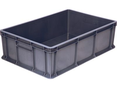 Ящик сплошной 600×400×180 мм, объем 35 л., арт.: 706.03.02, серый, код: 16689
