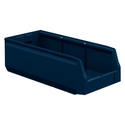 Складской лоток Logic Store 500х225х150 мм синий индиго с отверстиями для перегородок и наклейкой сбоку