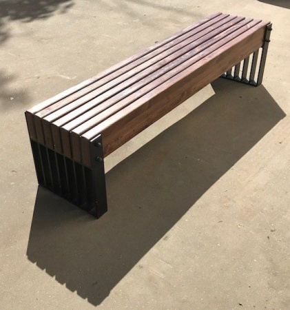 Скамейка стальная «Simple line» без спинки 2,0 м