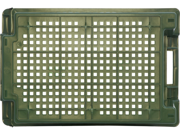 Ящик перфорированный 600×400×200, арт.: 102, объём 37, зелёный, код: 00338