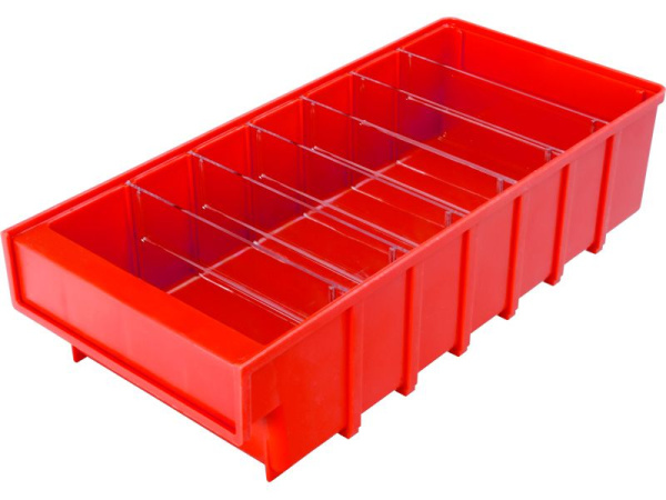 Ящик сплошной 400×185×100 мм, объем 7.4 л., арт.: 6003, красный, код: 10556