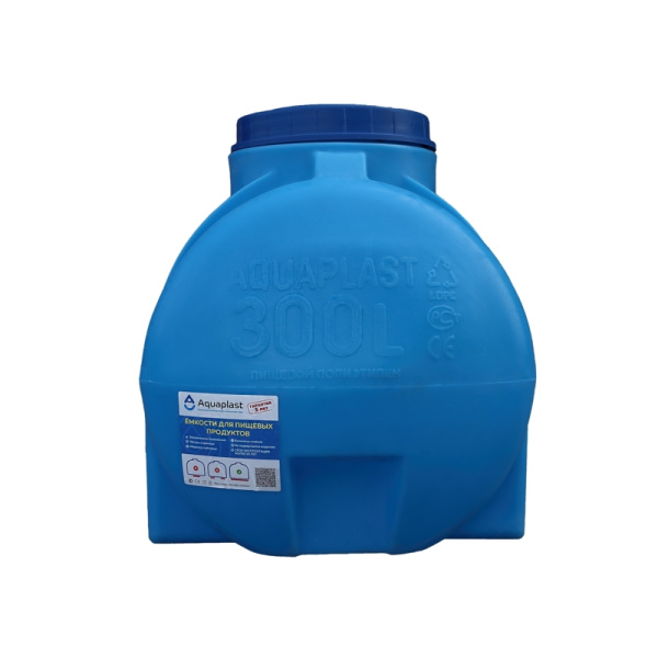 Овально-горизонтальная емкость Aquaplast 300 л Синий