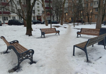 Скамейка чугунная «Новый Парк» 3,0 м (3 опоры)