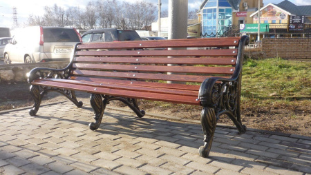 Скамейка чугунная «Парковая тишь» 3,0 м (3 опоры)
