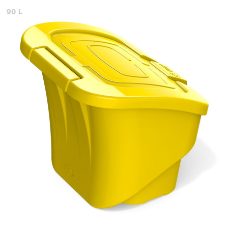Ящик 90 л с крышкой желтый