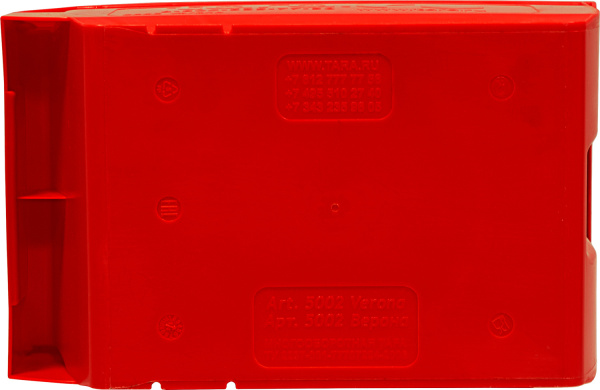 Ящик сплошной 250×150×130 мм, объем 4.88 л., арт.: 5002, красный, код: 10036