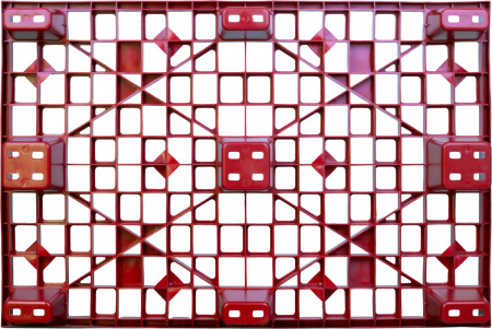 Паллет 1200х800х160 мм (перфорированный на 9 ножках вкладываемый), арт. TR 1208 L красный, код: 12745