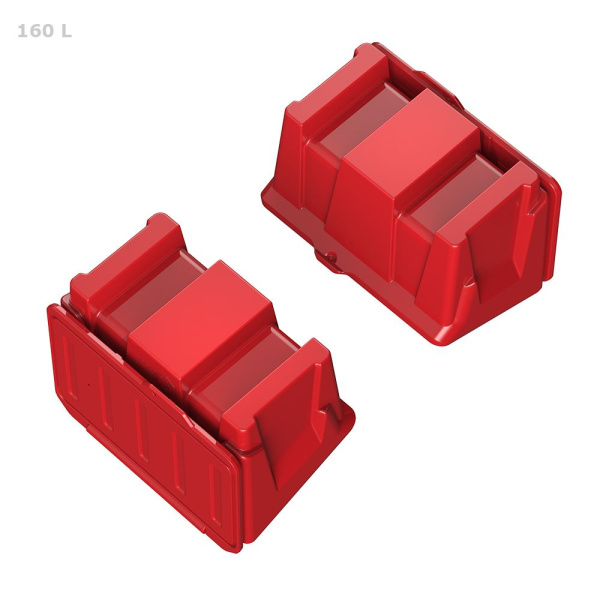 Ящик 160 л с крышкой красный