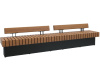 Скамейка стальная «Wood Bench» с USB-входами 3,0 м (две спинки)