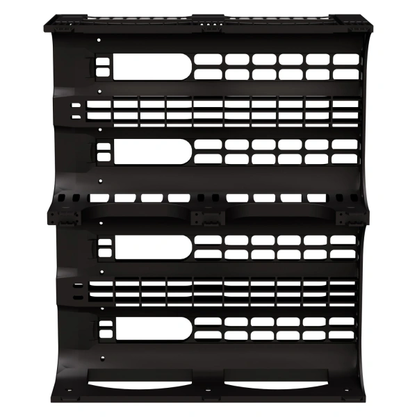 Пластиковый паллет BottleRack 1200х1000х380 мм чёрный ЭКО перфорированный на ножках с бортиком для бутылей