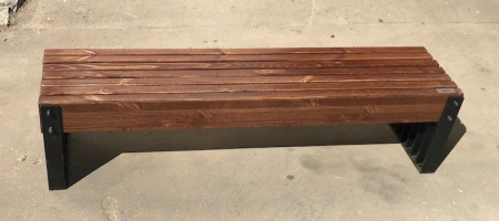 Скамейка стальная «Simple line» без спинки 2,0 м