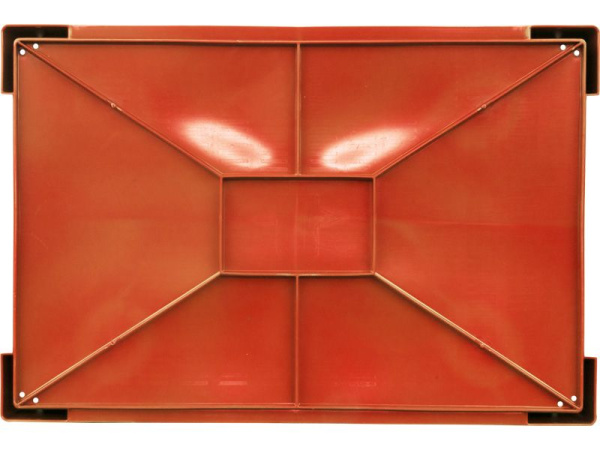 Ящик перфорированный 600×400×135, арт.: 120, объём 32.4, красный, код: 07728
