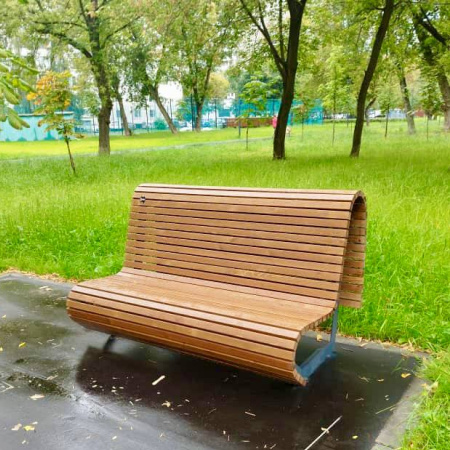 Скамейка стальная «Парабола» 3,0 м (3 опоры)
