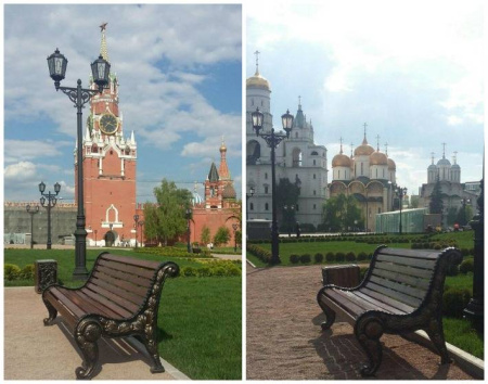 Скамейка чугунная «Городская роща» 3,0 м (3 опоры)