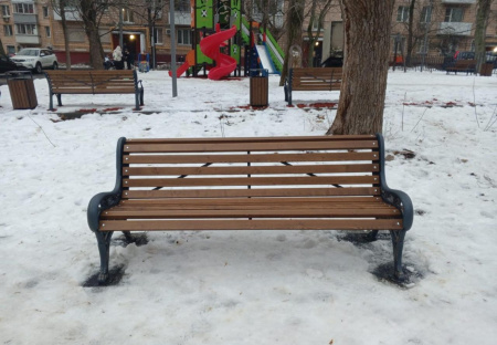 Скамейка чугунная «Новый Парк» 3,0 м (3 опоры)