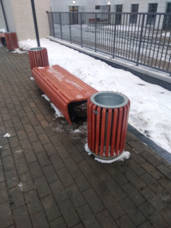 Скамейка стальная «Пифагор» без спинки 6,0 м