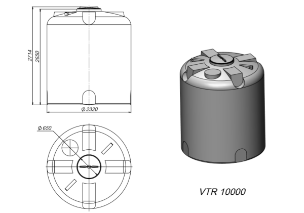 Емкость VTR 10 000 синяя